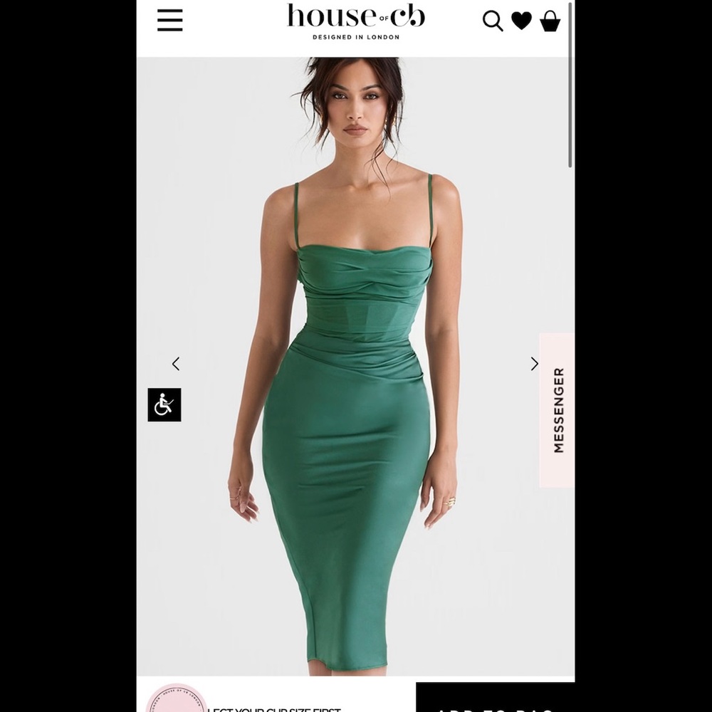 Teia FOREST DRAPED CORSET MIDI DRESS house of CB